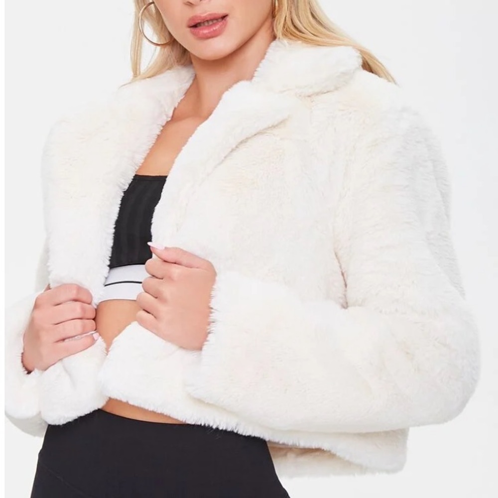 NEW Cropped Faux Fur Jacket